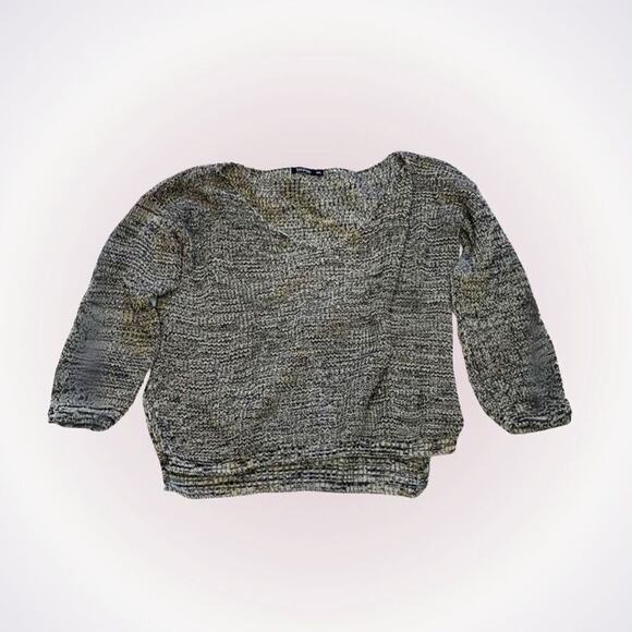 Boohoo Oversized Neutral Knit V-Neck Sweater | Sz M/L - Picture 1 of 6